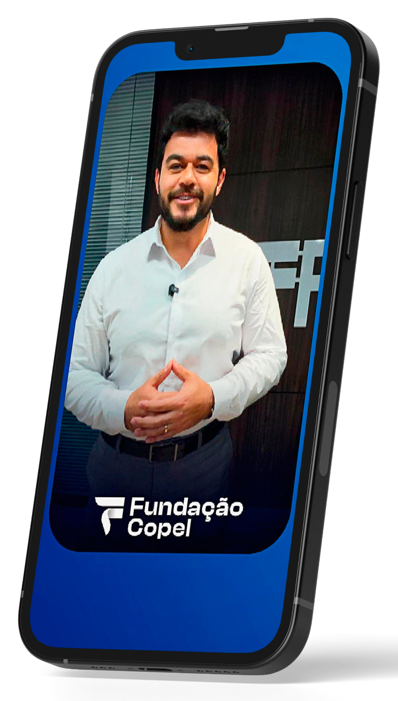 Mockup de celular com Marco Aurélio Maestrelli apresentando a novidade do Programa de Assistência Farmacêutica.